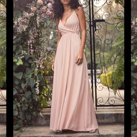 NWT LULUS Everything's All Bright Blush Pink Backless Maxi Dress XL - Picture 11 of 11